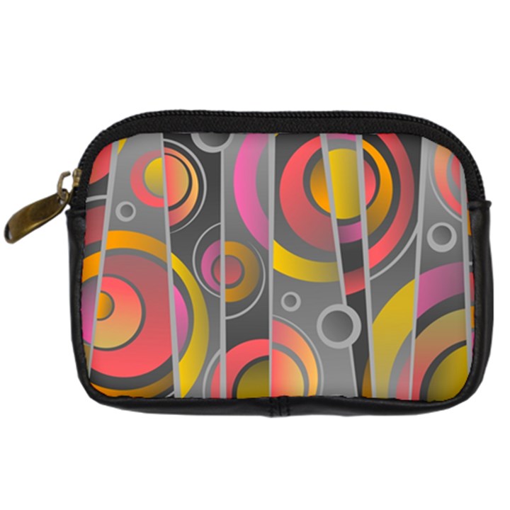 Abstract Colorful Background Grey Digital Camera Leather Case