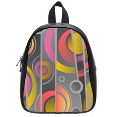 Abstract Colorful Background Grey School Bag (small)