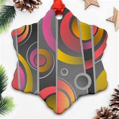 Abstract Colorful Background Grey Snowflake Ornament (two Sides)