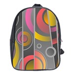 Abstract Colorful Background Grey School Bag (XL) Front