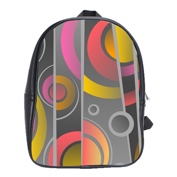 Abstract Colorful Background Grey School Bag (XL)