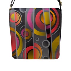 Abstract Colorful Background Grey Flap Closure Messenger Bag (l)