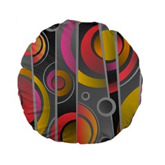 Abstract Colorful Background Grey Standard 15  Premium Flano Round Cushions