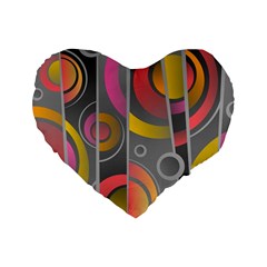 Abstract Colorful Background Grey Standard 16  Premium Flano Heart Shape Cushions