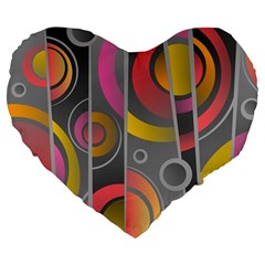 Abstract Colorful Background Grey Large 19  Premium Flano Heart Shape Cushions by HermanTelo