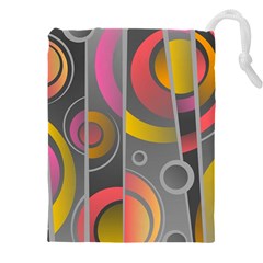 Abstract Colorful Background Grey Drawstring Pouch (4xl)