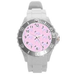 Dogs Pets Anima Animal Cute Round Plastic Sport Watch (l) by HermanTelo