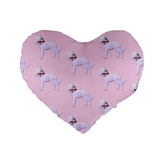 Dogs Pets Anima Animal Cute Standard 16  Premium Heart Shape Cushions