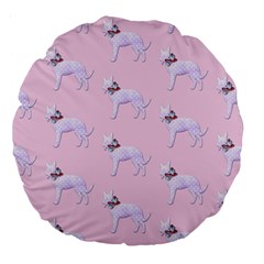 Dogs Pets Anima Animal Cute Large 18  Premium Flano Round Cushions