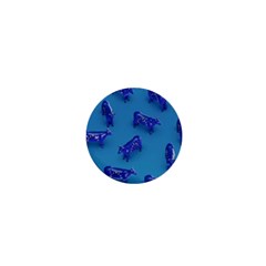 Cow Illustration Blue 1  Mini Buttons by HermanTelo