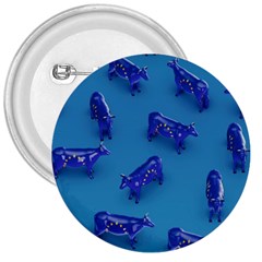 Cow Illustration Blue 3  Buttons by HermanTelo