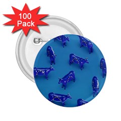 Cow Illustration Blue 2 25  Buttons (100 Pack)  by HermanTelo