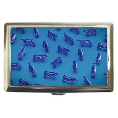 Cow Illustration Blue Cigarette Money Case