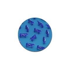 Cow Illustration Blue Golf Ball Marker