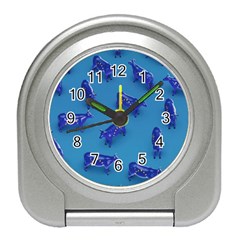 Cow Illustration Blue Travel Alarm Clock