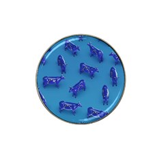 Cow Illustration Blue Hat Clip Ball Marker