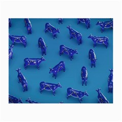 Cow Illustration Blue Small Glasses Cloth