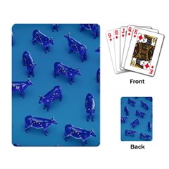 Cow Illustration Blue Playing Cards Single Design (rectangle) by HermanTelo