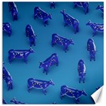 Cow Illustration Blue Canvas 16  x 16  15.2 x15.41  Canvas - 1