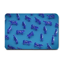 Cow Illustration Blue Small Doormat 