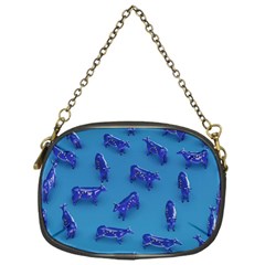 Cow Illustration Blue Chain Purse (one Side) by HermanTelo