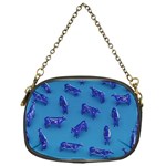 Cow Illustration Blue Chain Purse (One Side) Front