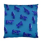 Cow Illustration Blue Standard Cushion Case (One Side) Front