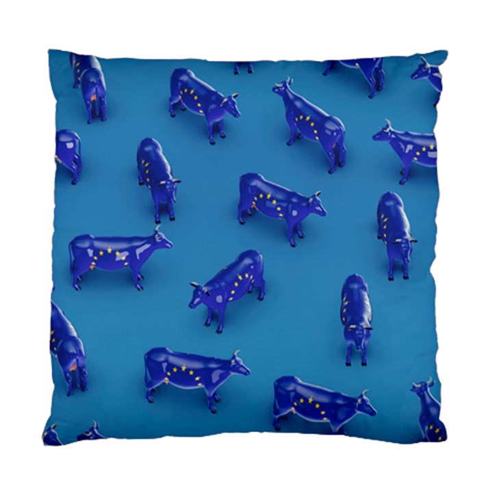 Cow Illustration Blue Standard Cushion Case (One Side)