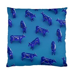 Cow Illustration Blue Standard Cushion Case (two Sides)