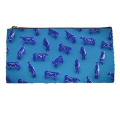 Cow Illustration Blue Pencil Cases by HermanTelo