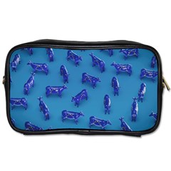 Cow Illustration Blue Toiletries Bag (one Side)