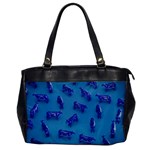 Cow Illustration Blue Oversize Office Handbag Front