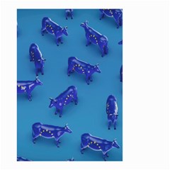 Cow Illustration Blue Small Garden Flag (two Sides) by HermanTelo