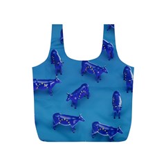 Cow Illustration Blue Full Print Recycle Bag (s)