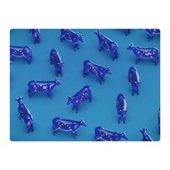 Cow Illustration Blue Double Sided Flano Blanket (mini) 