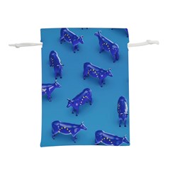 Cow Illustration Blue Lightweight Drawstring Pouch (s) by HermanTelo