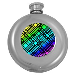 Background Texture Colour Round Hip Flask (5 Oz)