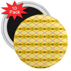 Pattern Pink Yellow 3  Magnets (10 Pack)  by HermanTelo