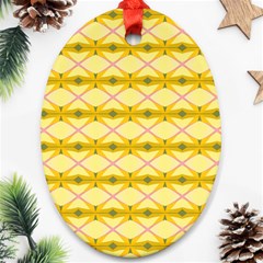 Pattern Pink Yellow Oval Ornament (two Sides) by HermanTelo