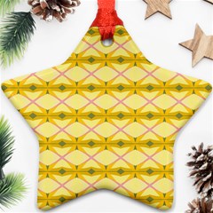 Pattern Pink Yellow Star Ornament (two Sides)