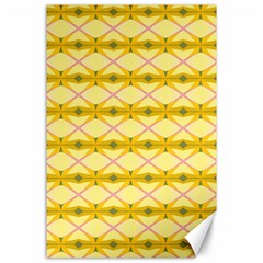 Pattern Pink Yellow Canvas 24  X 36 