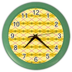 Pattern Pink Yellow Color Wall Clock by HermanTelo