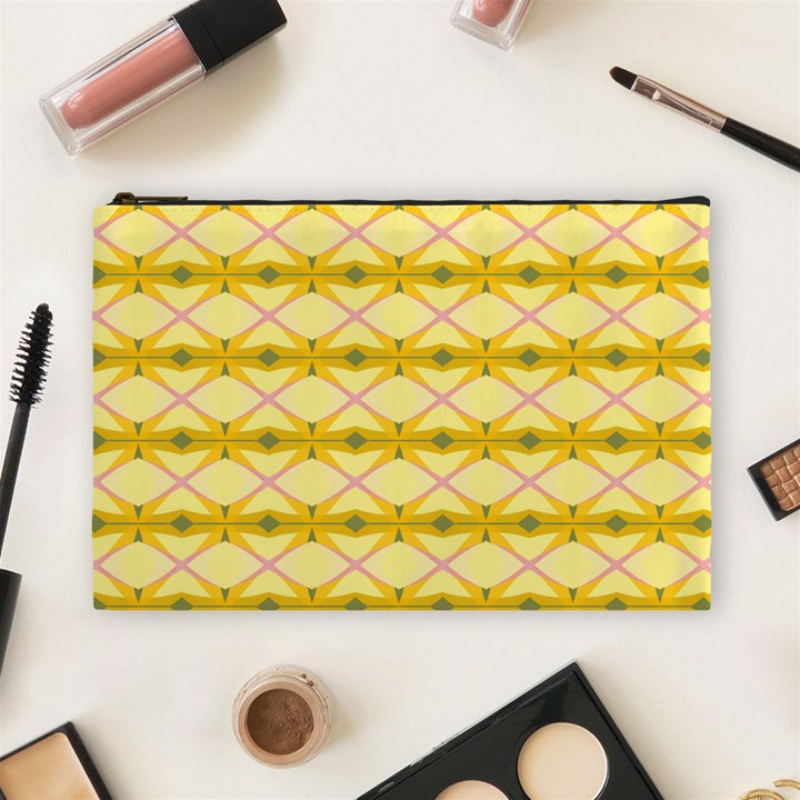 Pattern Pink Yellow Cosmetic Bag (Large)