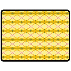 Pattern Pink Yellow Fleece Blanket (large)  by HermanTelo