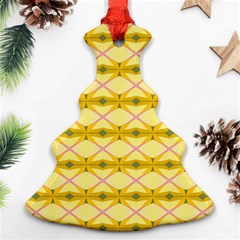 Pattern Pink Yellow Christmas Tree Ornament (two Sides) by HermanTelo