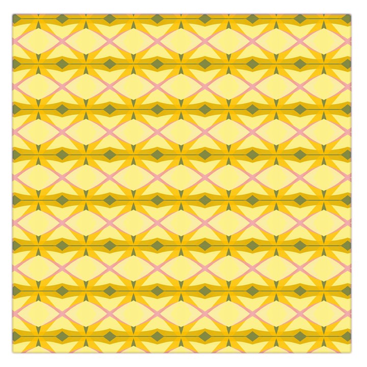 Pattern Pink Yellow Large Satin Scarf (Square)