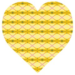 Pattern Pink Yellow Wooden Puzzle Heart