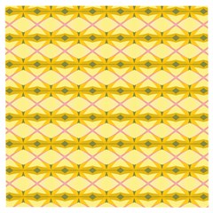 Pattern Pink Yellow Wooden Puzzle Square