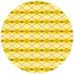 Pattern Pink Yellow Wooden Puzzle Round