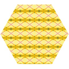 Pattern Pink Yellow Wooden Puzzle Hexagon by HermanTelo